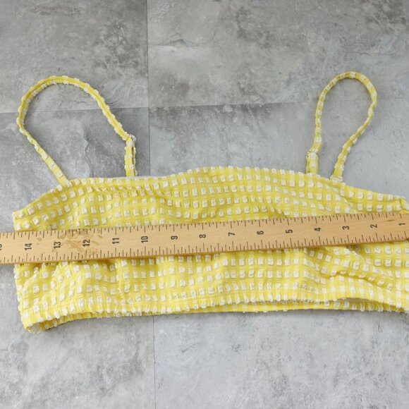 & Other Stories Bikini Top Medium Yellow Bralette Seersucker Light Swim - Picture 7 of 13